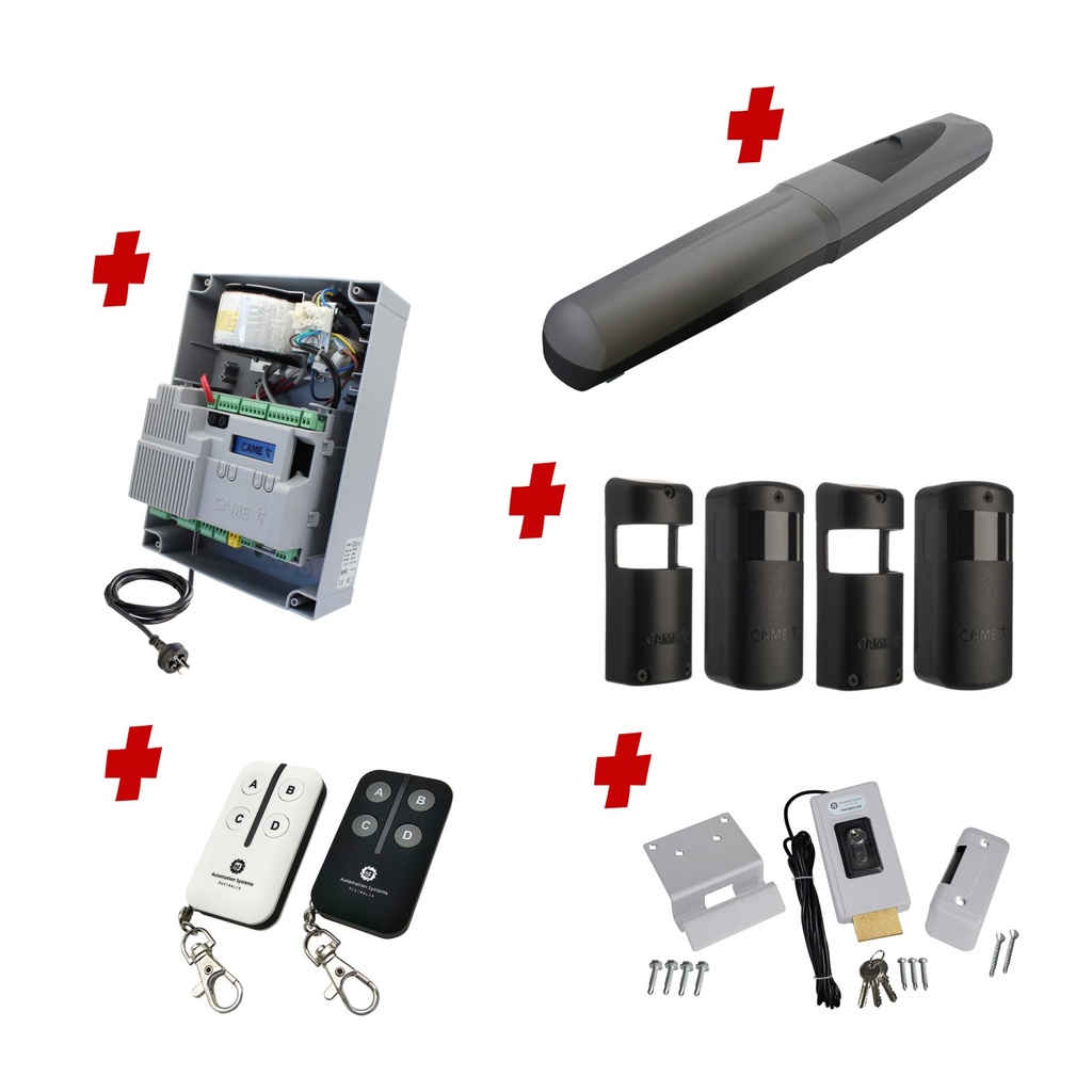 AXO 3 Super Duty Commercial Electric 24V Low Voltage Automatic Single Swing Driveway Gate Opener Kit ROBUST Heavy Duty Design for Trade Installers