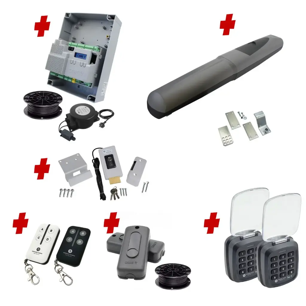 Single Swing Gate Automation Access Pro Kit Super Duty Linear Actuator with Limit Stops and Encoder Made in Italy 
