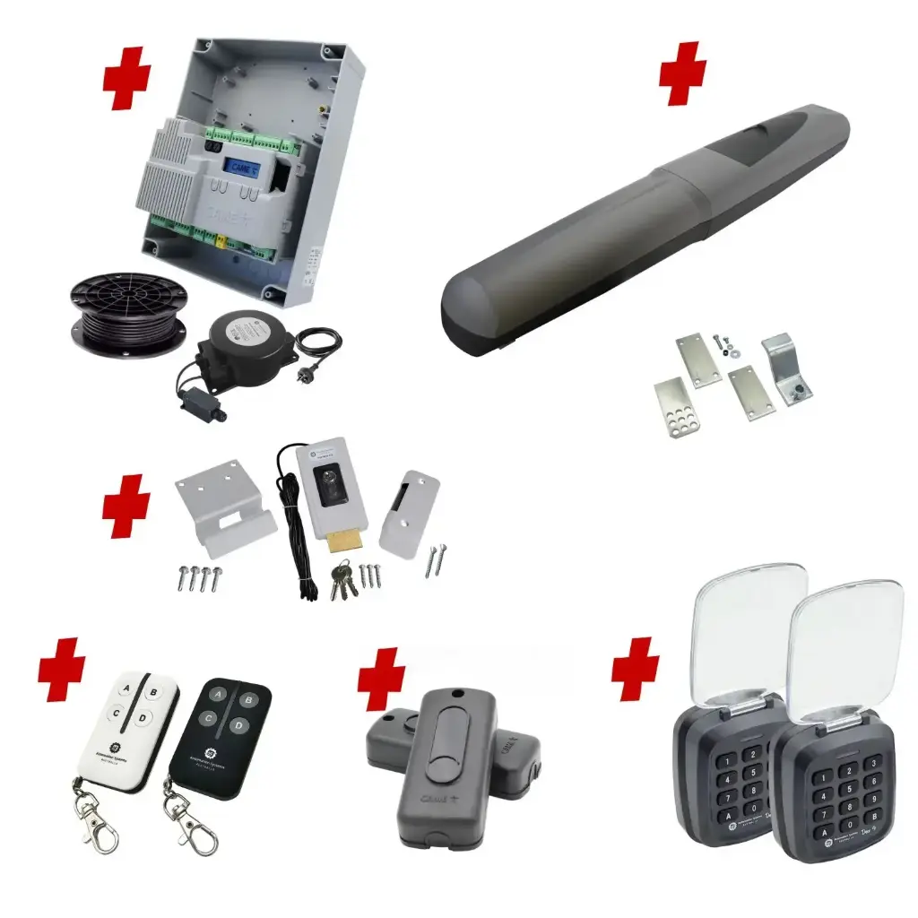 Single Swing Gate Automation Access Pro Kit Super Duty Linear Actuator with Limit Stops and Encoder Made in Italy 