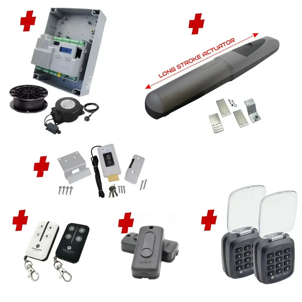 Single Swing Gate Automation Access Pro Kit Super Duty Linear Actuator with Limit Stops and Encoder Made in Italy 