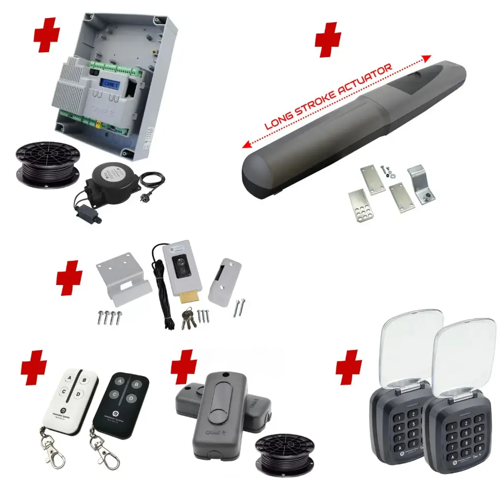 Single Swing Gate Automation Access Pro Kit Super Duty Linear Actuator with Limit Stops and Encoder Made in Italy 