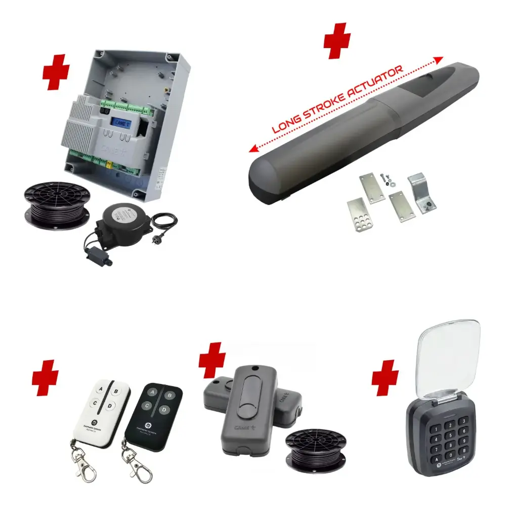 Single Swing Gate Automation Access Secure Kit Super Duty Linear Actuator with Limit Stops and Encoder Made in Italy
