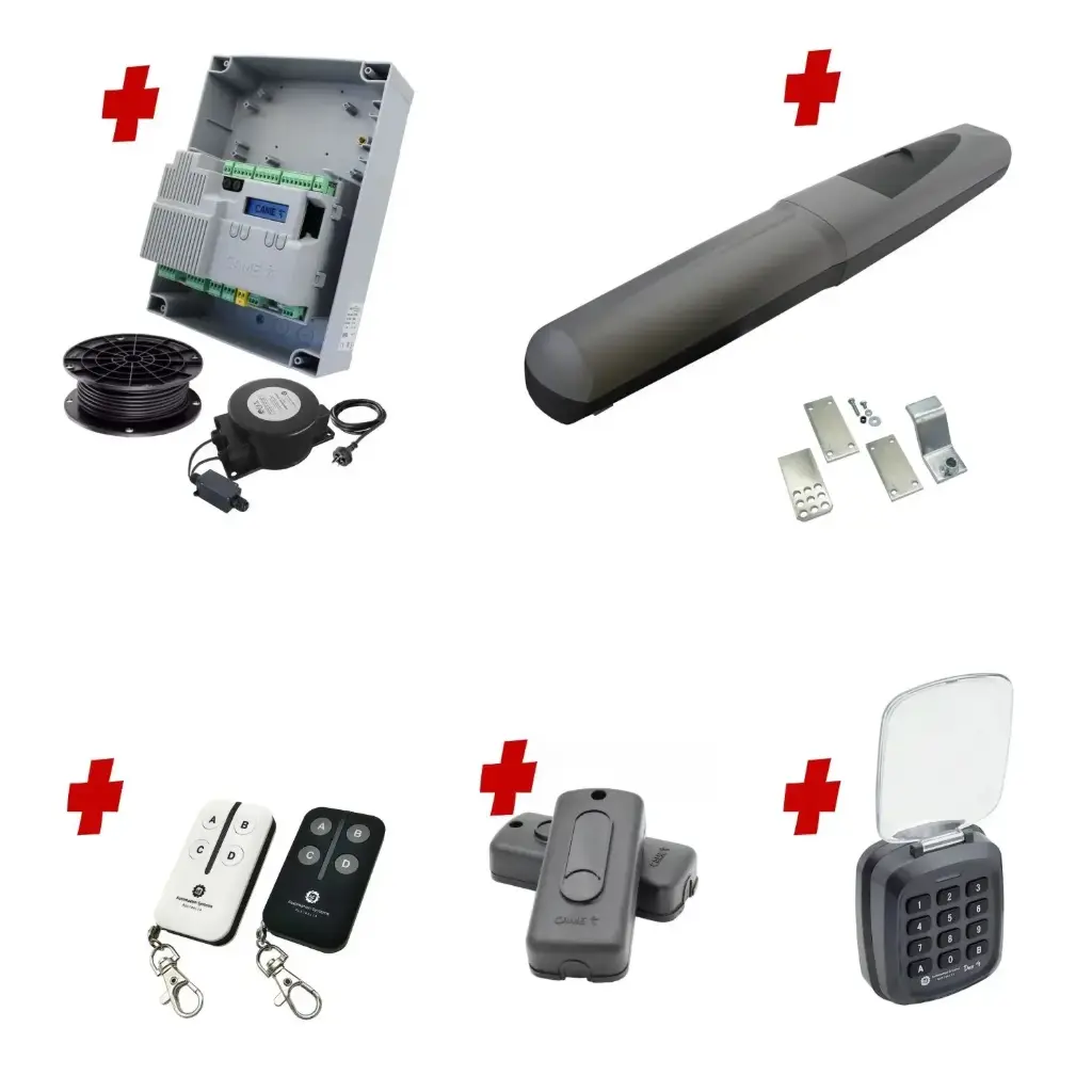 Single Swing Gate Automation Access Secure Kit Super Duty Linear Actuator with Limit Stops and Encoder Made in Italy