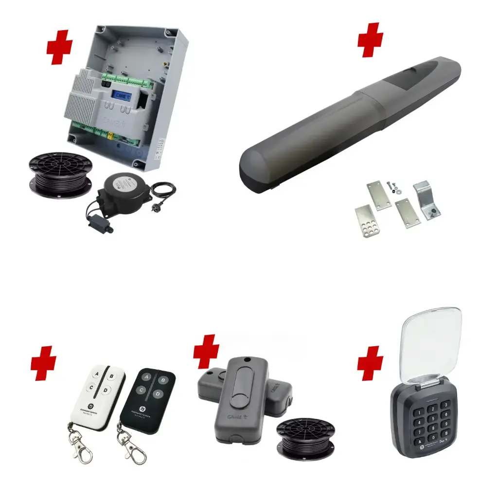 Single Swing Gate Automation Access Secure Kit Super Duty Linear Actuator with Limit Stops and Encoder Made in Italy