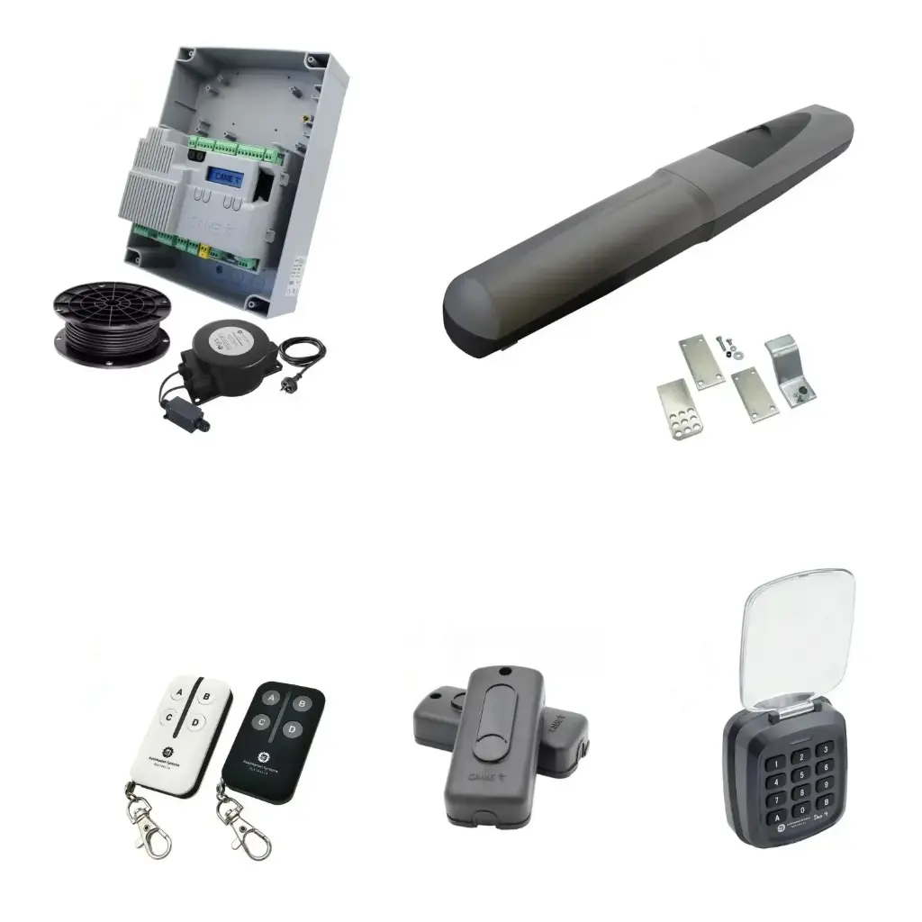 Single Swing Gate Automation Access Secure Kit Super Duty Linear Actuator with Limit Stops and Encoder Made in Italy
