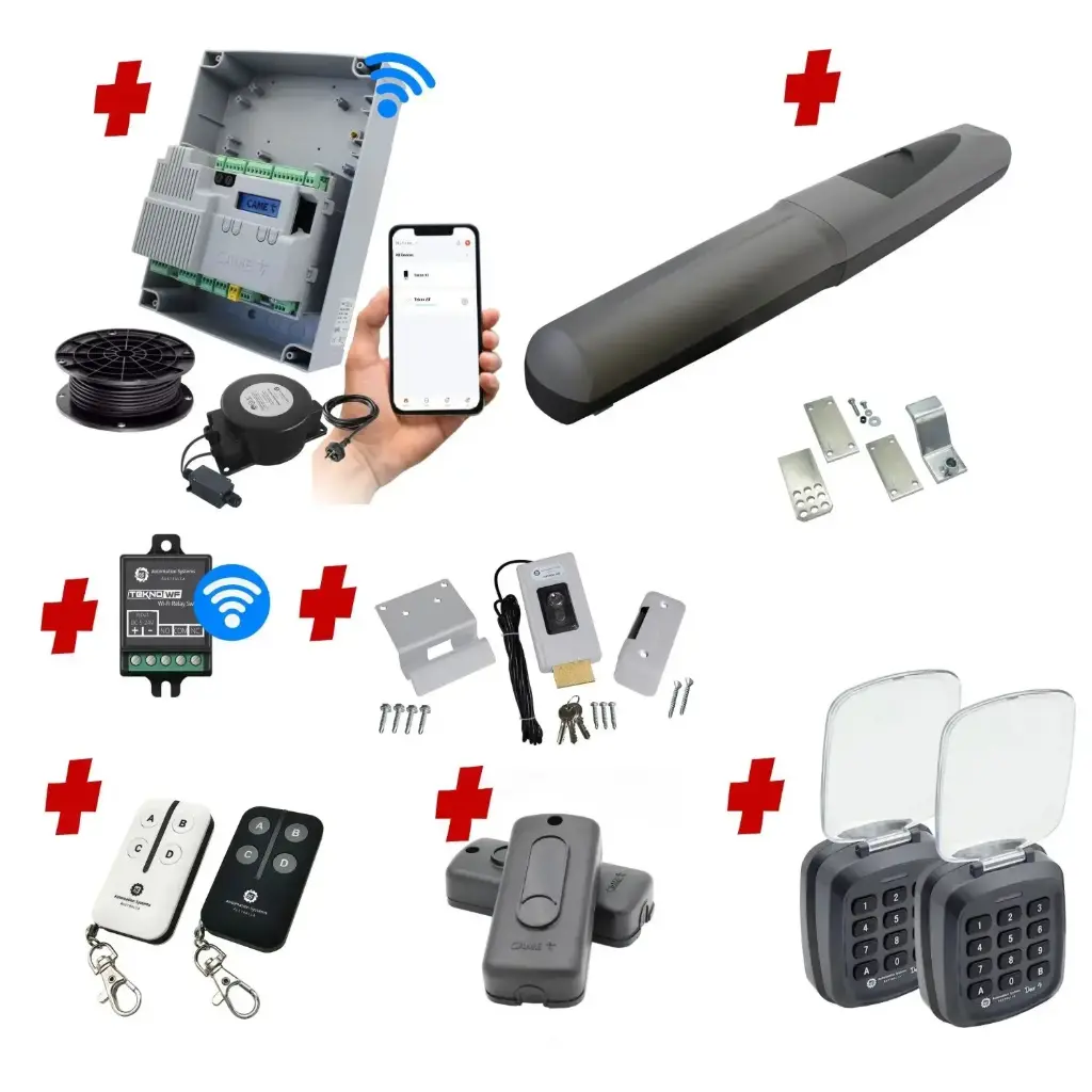 Single Swing Gate Automation Access Unlimited WiFi Bluetooth Kit Super Duty Linear Actuator with Limit Stops and Encoder Made in Italy 