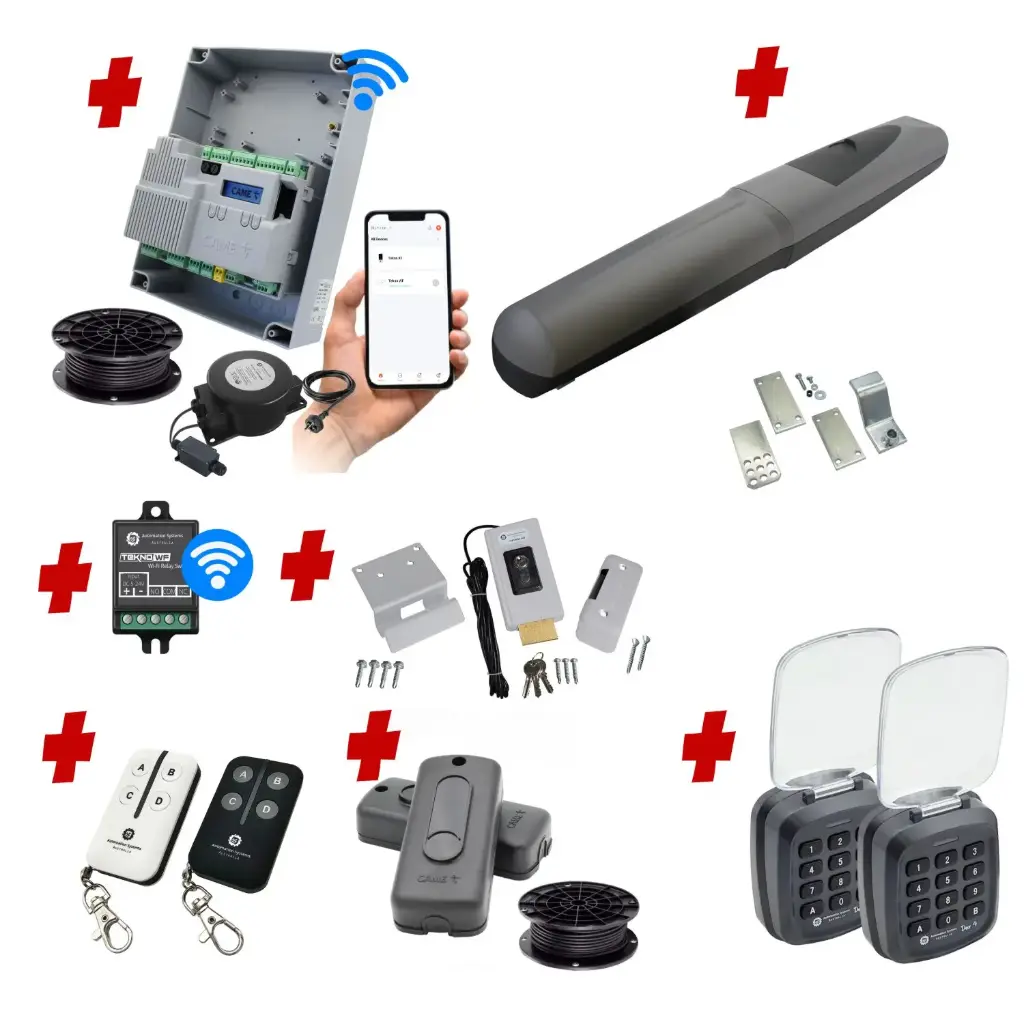 Single Swing Gate Automation Access Unlimited WiFi Bluetooth Kit Super Duty Linear Actuator with Limit Stops and Encoder Made in Italy 