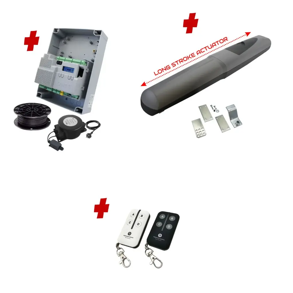 Single Swing Gate Automation Base Kit Super Duty Linear Actuator with Limit Stops and Encoder Made in Italy