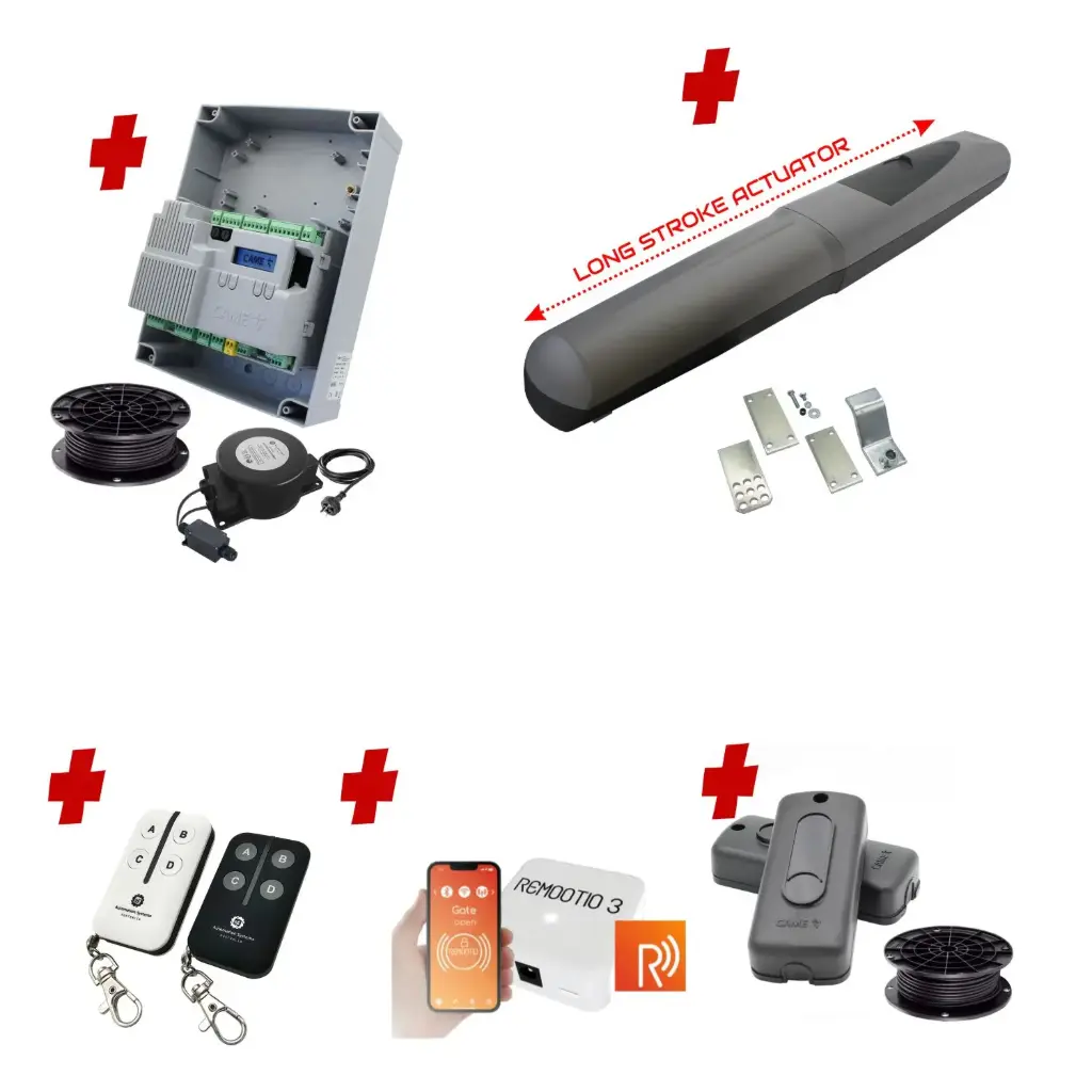 Single Swing Gate Automation Remootio Kit Super Duty Linear Actuator with Limit Stops and Encoder Made in Italy