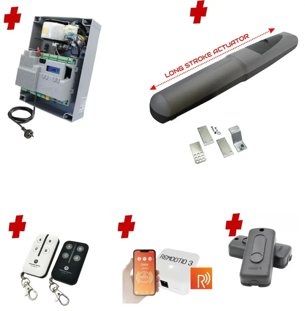 Single Swing Gate Automation Remootio Kit Super Duty Linear Actuator with Limit Stops and Encoder Made in Italy
