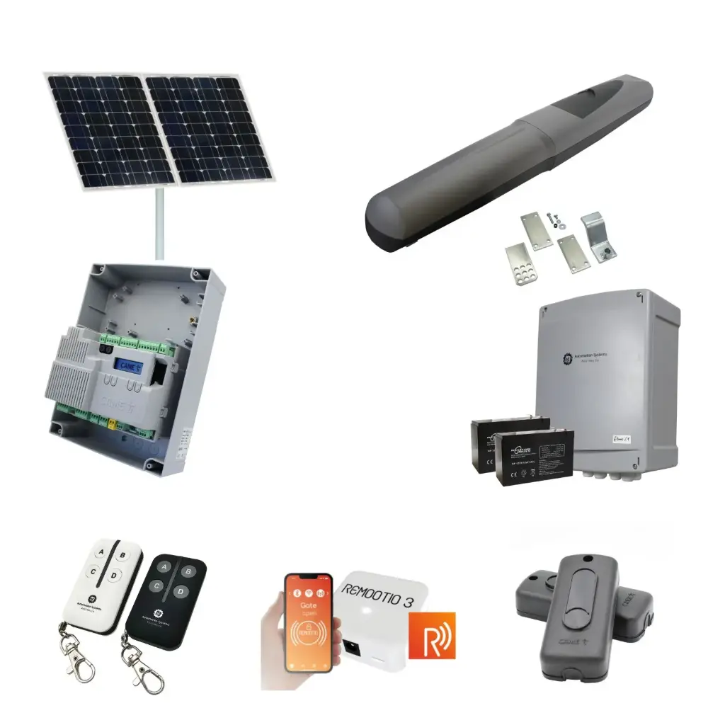 Solar Powered Swing Gate Automation Remootio Kit Super Duty Linear Actuator with Limit Stops and Encoder Made in Italy 