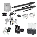 Low Voltage Automatic Double Swing Driveway Gate Opener 24 Volt Kit ROBUST Slimline Compact Design with TWO Keypads Entry Exit