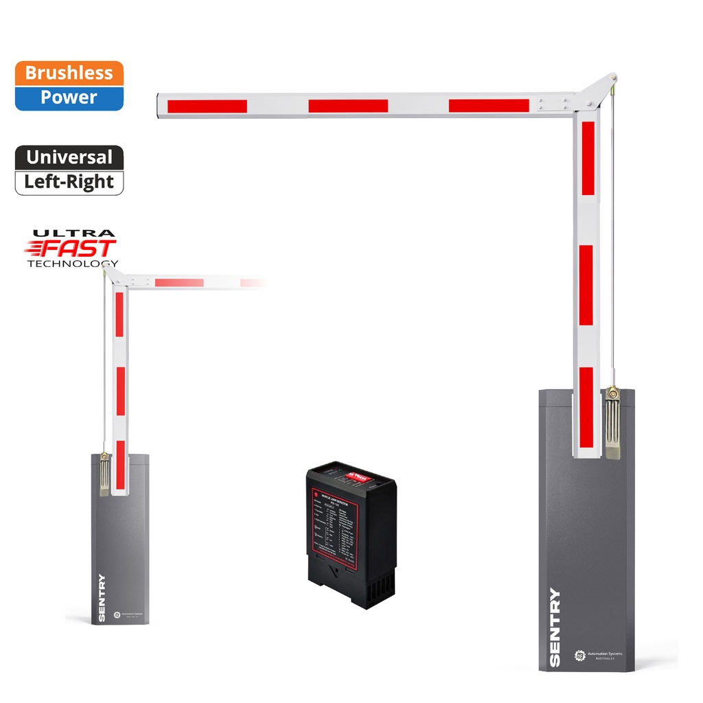 SENTRY BRUSHLESS Electric Automatic Folding 90 Degree Boom Barrier Gate High Duty Cycle Suitable for low clearance with Loop Detector