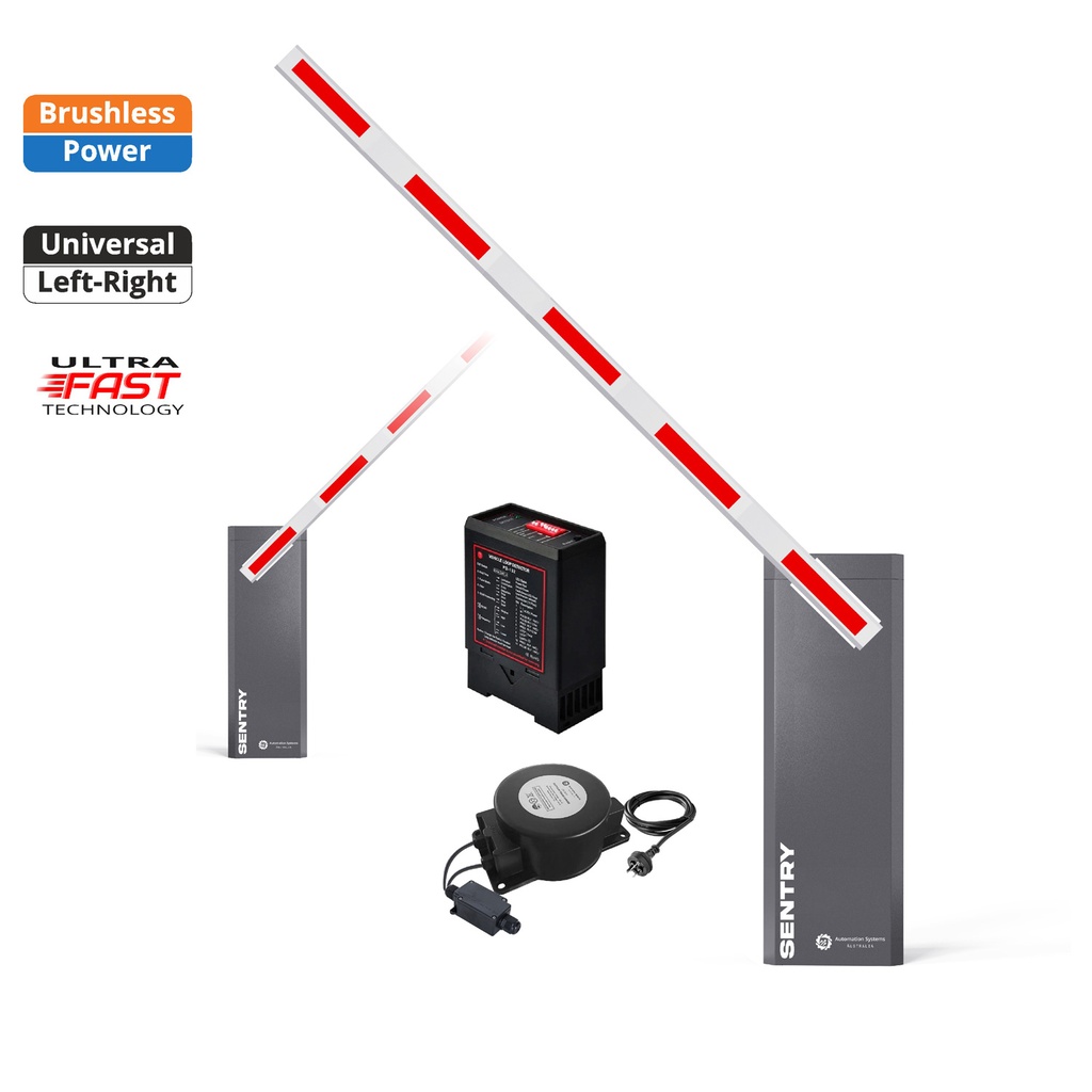 SENTRY BRUSHLESS Low Voltage Straight Arm Boom Barrier Gate loop detector