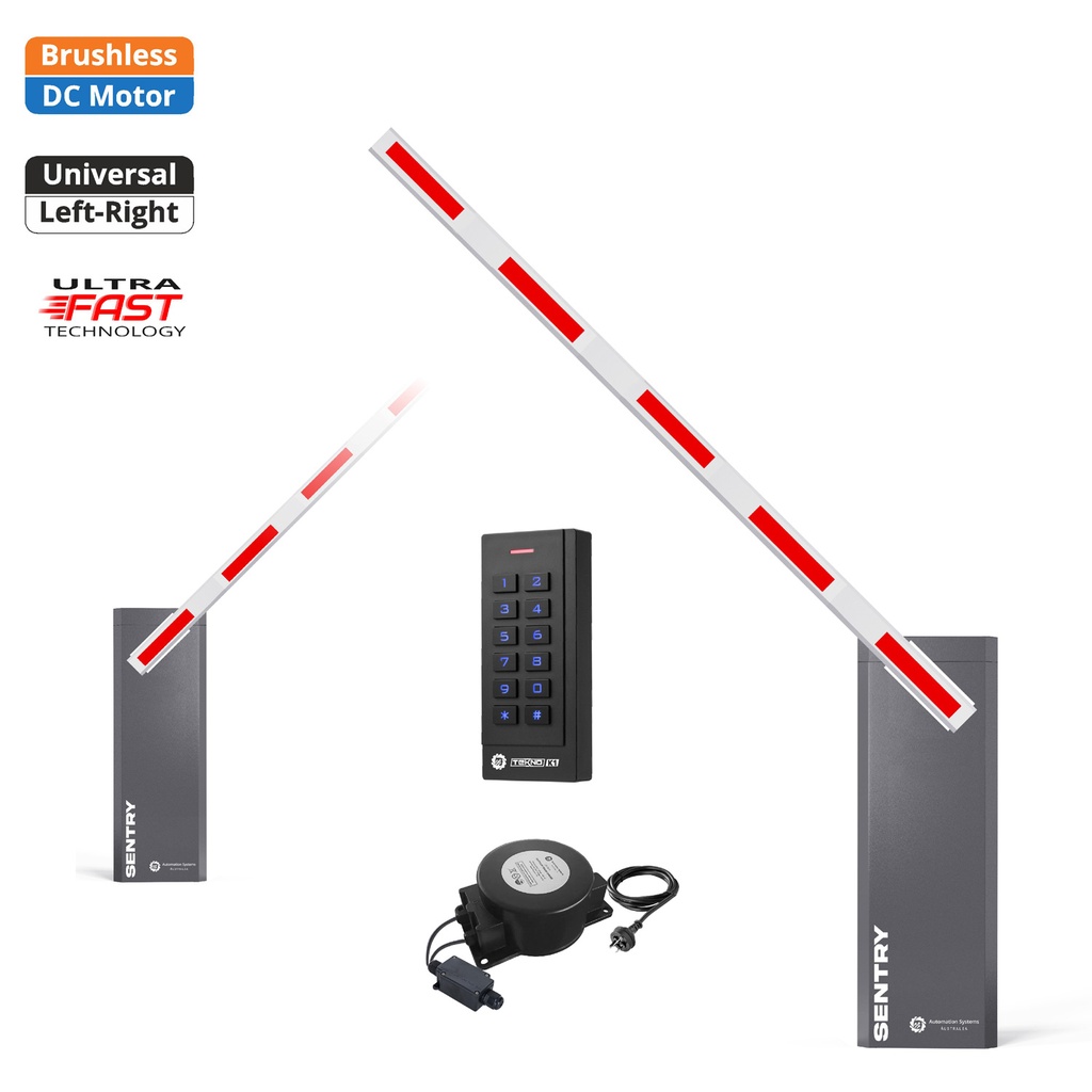 SENTRY BRUSHLESS Low Voltage Straight Arm Boom Barrier Gate Keypad Pin Code