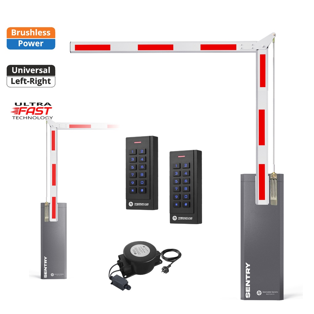 SENTRY BRUSHLESS Low Voltage Articulated 90 Boom Barrier Gate Keypads