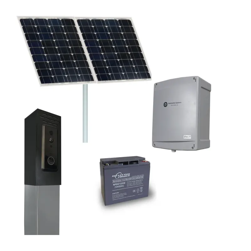 Solar Powered Australian Made 4G Video Intercom (Post Top Mount) with Dual Release for Automatic Gate Release 1080P, Motion Detection, In-Built Storage, Auto Telstra/Optus Switching