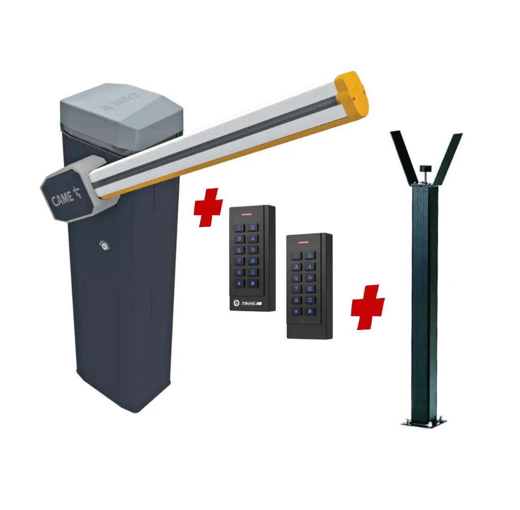 CAME Gard 6m Electric Automatic Boom Barrier Gate High Duty Cycle Suitable for Parking Depot Yards Caravan Park offices with TWO Keypads Entry Exit