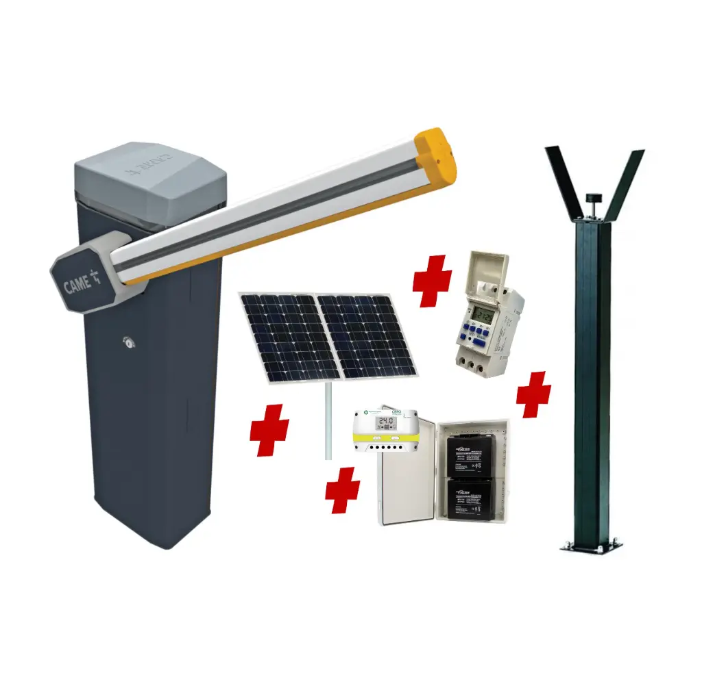 CAME Gard 6m Solar Powered    Low Voltage Automatic Boom Barrier Gate High Duty Cycle Parking Depot Yards Caravan Park offices with Weekly Timer