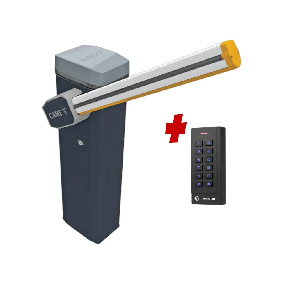 CAME Gard 4m Electric Automatic Boom Barrier Gate High Duty Cycle Suitable for Parking Depot Yards Caravan Park offices with Keypad Pin Code