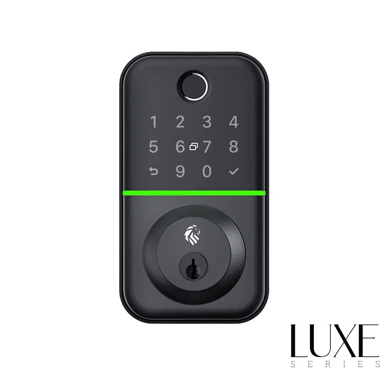 Flinders Deadbolt (Black) Digital Entrance Lock with Mobile APP (Bluetooth, Fingerprint, EM Card) IP55 Weather Resistance