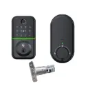 Flinders Deadbolt (Black) Digital Entrance Lock with Mobile APP (Bluetooth, Fingerprint, EM Card) IP55 Weather Resistance