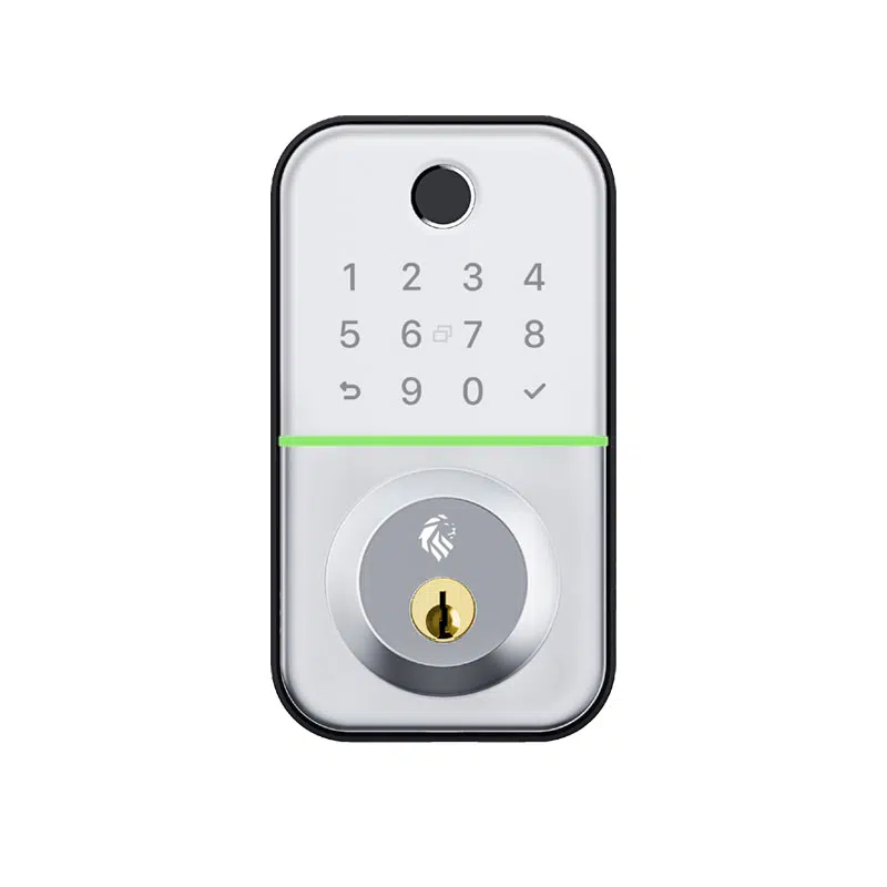 Flinders Deadbolt (Silver) Digital Entrance Lock with Mobile APP (Bluetooth, Fingerprint, EM Card) IP55 Weather Resistance