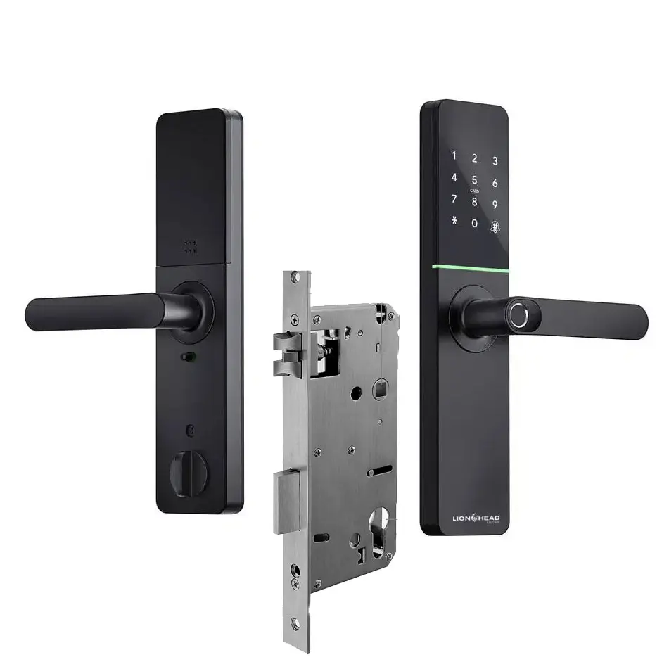 Enmore (Black) With Built In WiFi Digital Entrance Lock with Mobile APP (Bluetooth, Wi-Fi, Fingerprint, EM Card) IP55 Weather Resistance
