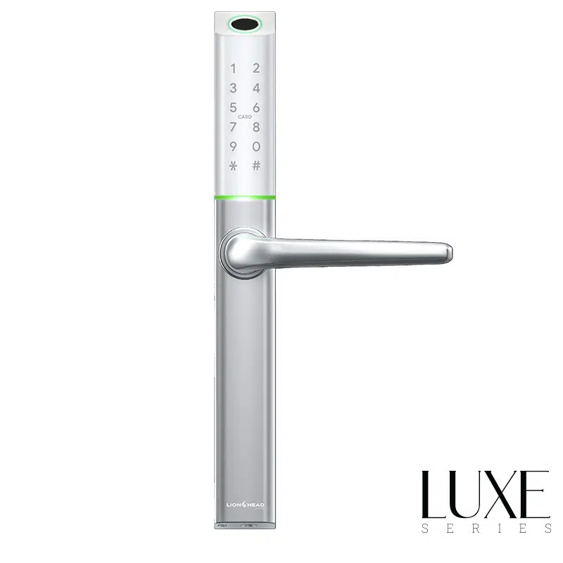 Aspen Slimline (Silver) Digital Entrance Lock with Mobile APP (Bluetooth, Fingerprint, EM Card) IP66 Front Side Weather Resistance