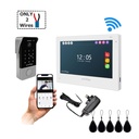 Smart Home Intercom Kit 2 Wire with WiFi and Mobile APP HD with Wide Angle Keypad Outdoor Station and 7 Inch Touchscreen Indoor Monitor