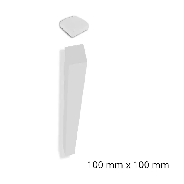 100x100x2660 (2.7m) Steel Gate Fence Post Powder Coated Pearl Gloss White (CAP INCLUDED)