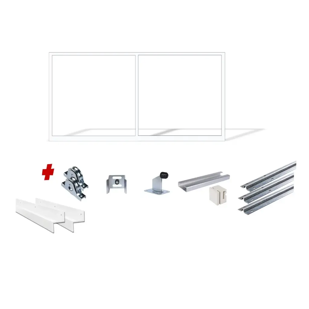 Up to 3200mm / 3.2m Opening (1800mm H) 3.6×1.8m Sliding Driveway Gate Package Cladding Gate Frame (External Cladding) (Pearl Gloss White Powder Coat)