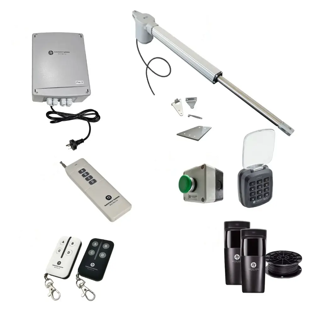 Viper 5 Long Stroke ITALIAN Electric Farm Gate 24V Automatic Rural Swing Driveway Gate Opener 24 Volt Kit ROBUST Heavy Duty Design ENTRY KEYPAD and EXIT BUTTON KIT 