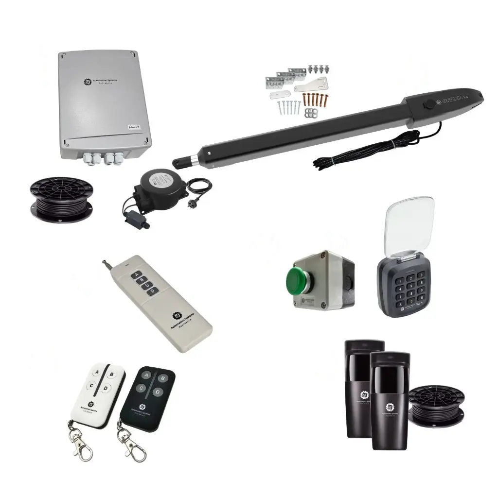 Orion LS Electric Farm Gate 24V Automatic Rural Swing Driveway Gate Opener Low Voltage Kit ROBUST Heavy Duty Design ENTRY KEYPAD and EXIT BUTTON KIT 