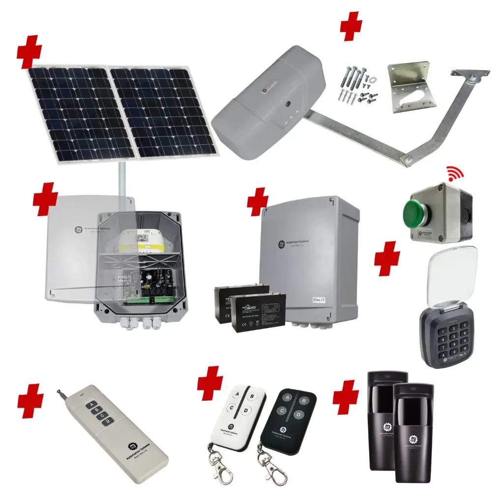 RAPTOR Extra Heavy Duty ITALIAN Electric Farm Gate 24V Automatic Rural Swing Driveway Gate Opener Solar Powered ROBUST Heavy Duty Design ENTRY KEYPAD and EXIT BUTTON KIT