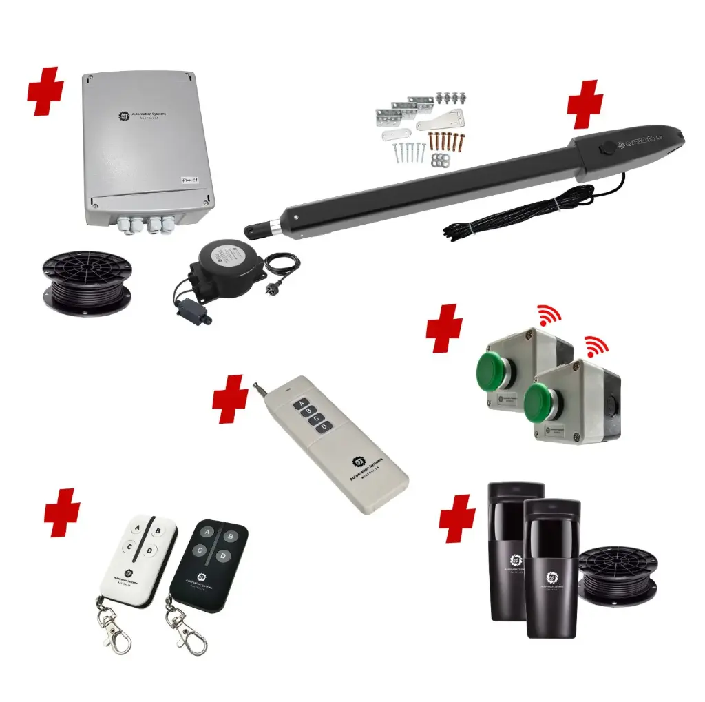 Orion LS Electric Farm Gate 24V Automatic Rural Swing Driveway Gate Opener Low Voltage Kit ROBUST Heavy Duty Design ENTRY and EXIT BUTTON KIT 