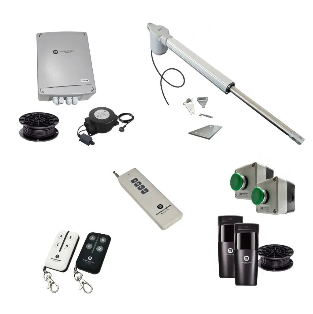 Viper 5 Long Stroke ITALIAN Electric Farm Gate 24V Automatic Rural Swing Driveway Gate Opener Low Voltage Kit ROBUST Heavy Duty Design ENTRY and EXIT BUTTON KIT 