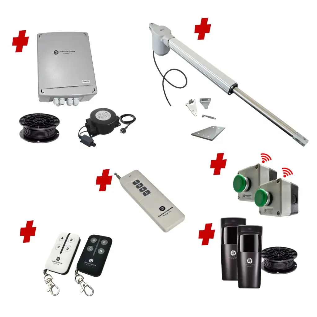 Viper 5 Long Stroke ITALIAN Electric Farm Gate 24V Automatic Rural Swing Driveway Gate Opener Low Voltage Kit ROBUST Heavy Duty Design ENTRY and EXIT BUTTON KIT 