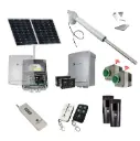 Viper 5 Long Stroke ITALIAN Solar Powered Farm Gate 24V Automatic Rural Swing Driveway Gate Opener Solar Powered Kit ROBUST Heavy Duty Design ENTRY and EXIT BUTTON KIT 