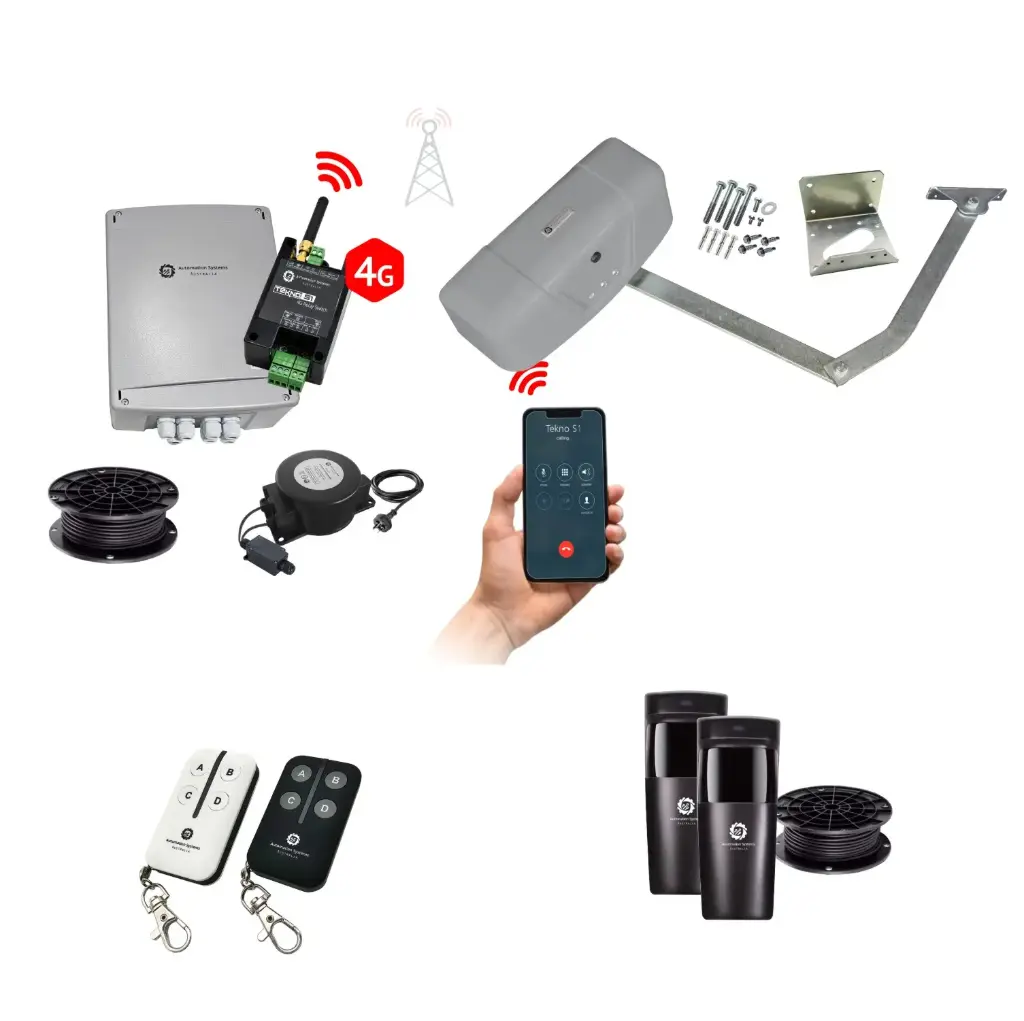 RAPTOR Extra Heavy Duty ITALIAN Low Voltage Farm Gate 24V Automatic Rural Swing Driveway Gate Opener 24 Volt Kit ROBUST Heavy Duty Design with 4G Mobile Control