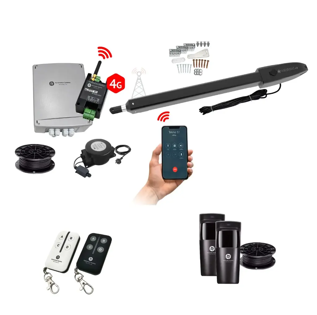 Orion LS Low Voltage Farm Gate 24V Automatic Rural Swing Driveway Gate Opener Low Voltage Kit ROBUST Heavy Duty Design with 4G Mobile Control