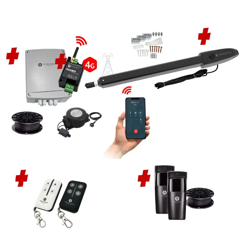 Orion LS Low Voltage Farm Gate 24V Automatic Rural Swing Driveway Gate Opener Low Voltage Kit ROBUST Heavy Duty Design with 4G Mobile Control