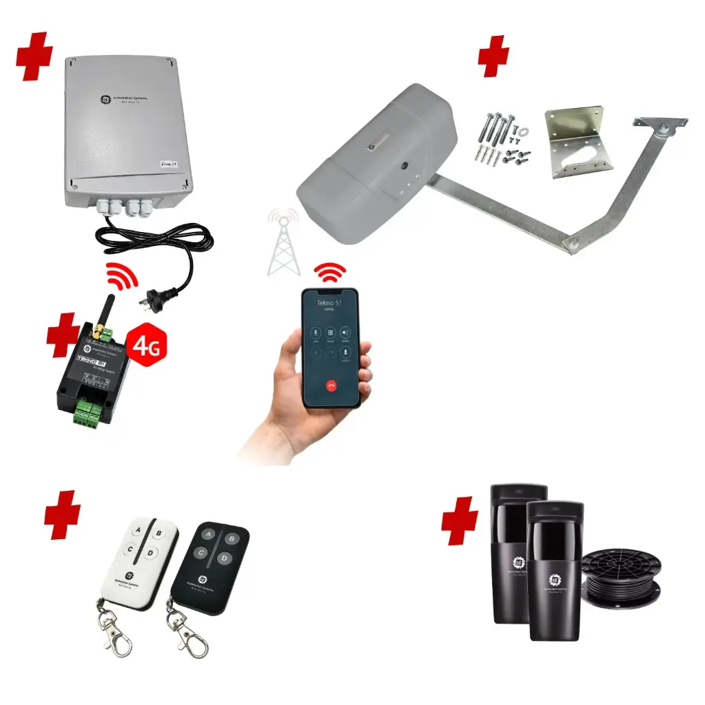 RAPTOR Extra Heavy Duty ITALIAN Electric Farm Gate 24V Automatic Rural Swing Driveway Gate Opener 24 Volt Kit ROBUST Heavy Duty Design with 4G Mobile Control