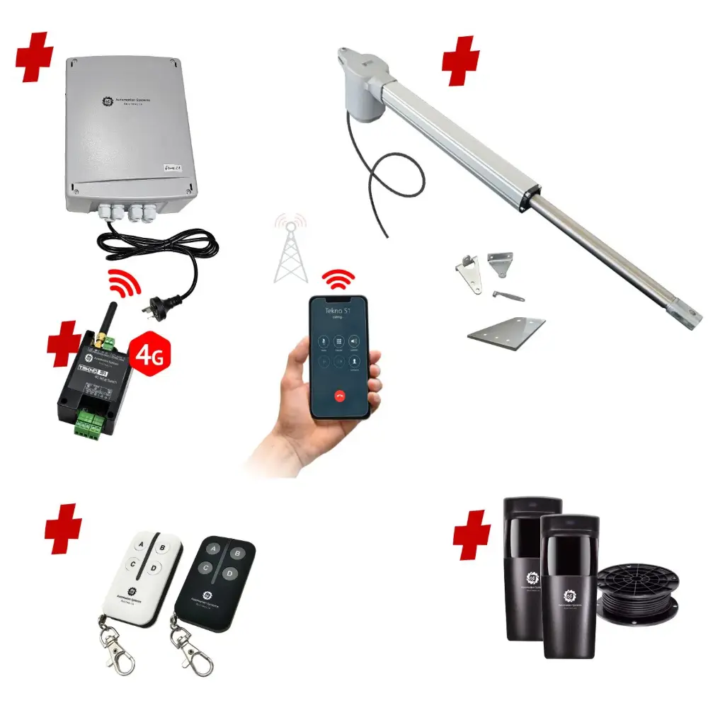 Viper 5 Long Stroke ITALIAN Electric Farm Gate 24V Automatic Rural Swing Driveway Gate Opener 24 Volt Kit ROBUST Heavy Duty Design with 4G Mobile Control