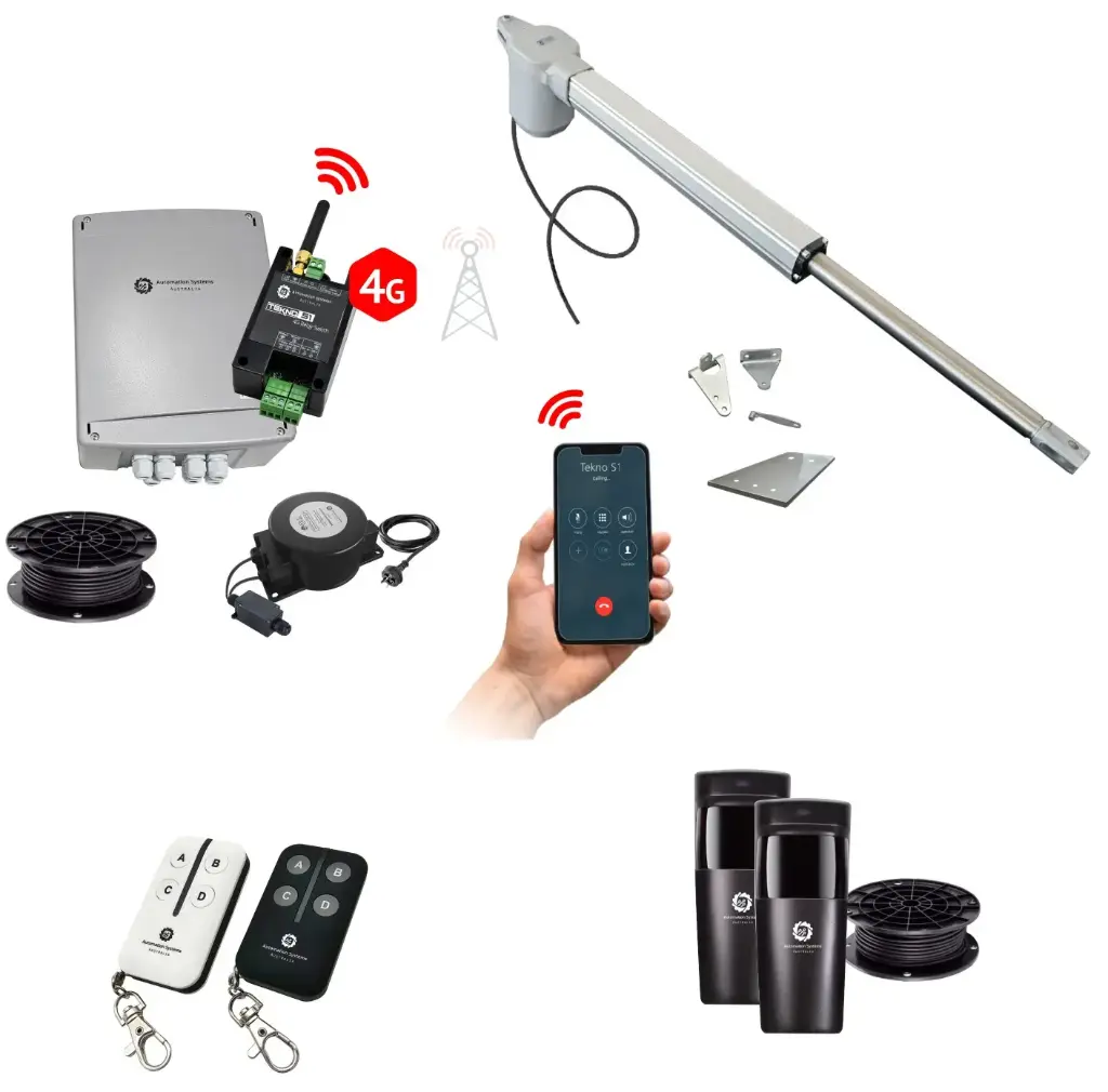 Viper 5 Long Stroke ITALIAN Low Voltage Farm Gate 24V Automatic Rural Swing Driveway Gate Opener 24 Volt Kit ROBUST Heavy Duty Design with 4G Mobile Control