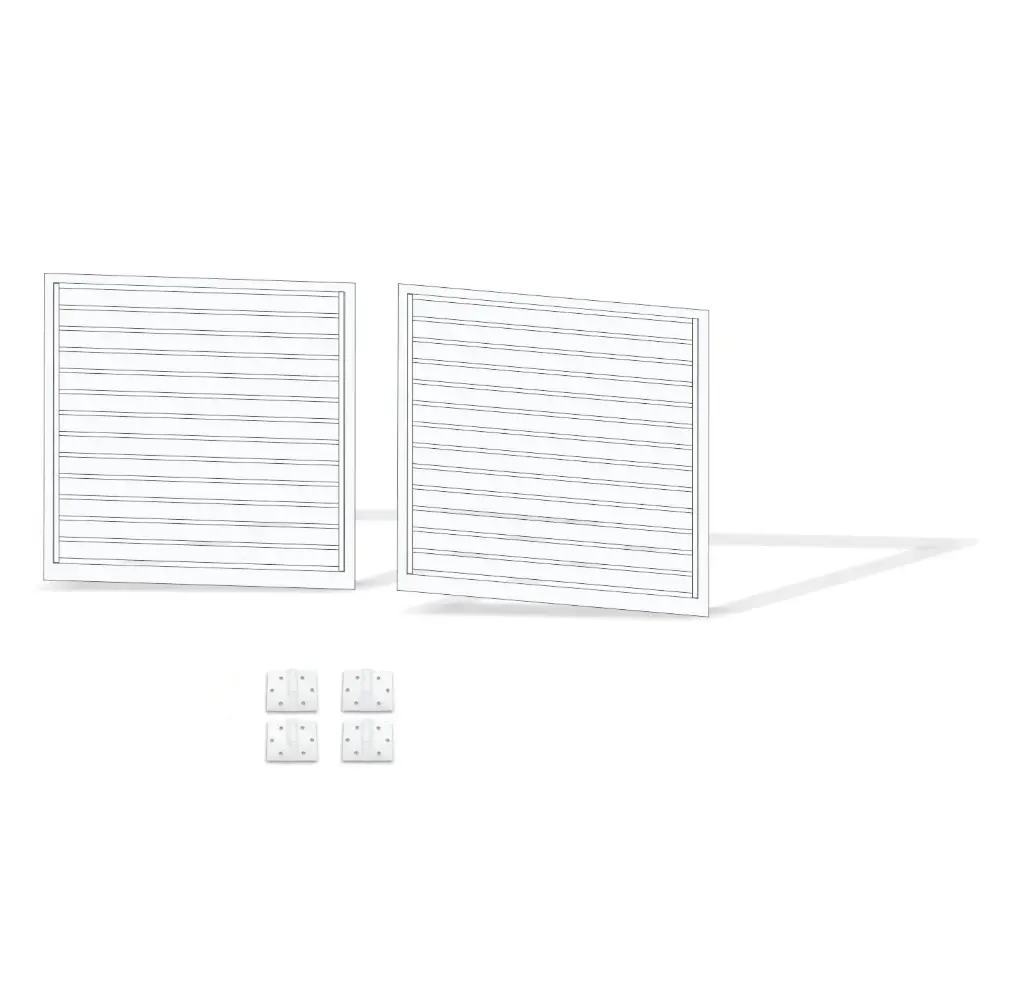 3000mm Double Swing Driveway Gates Opening (1200mm H) 3.0×1.2m Horizontal Slat Gate + Hinges (Pearl Gloss White Powder Coat)