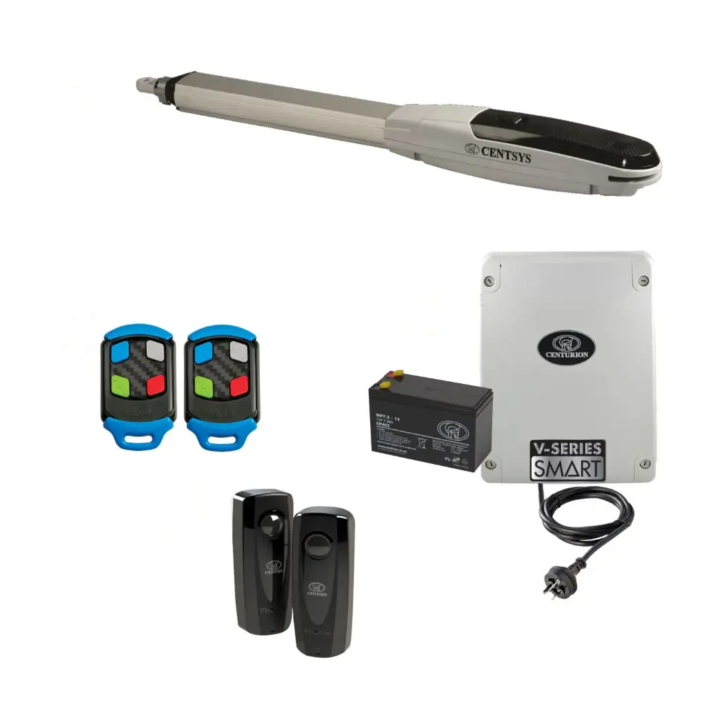 Centsys V500 Automatic Single Swing Driveway Gate Opener Kit - Mains Powered, Linear Actuator, with Safety Photocells