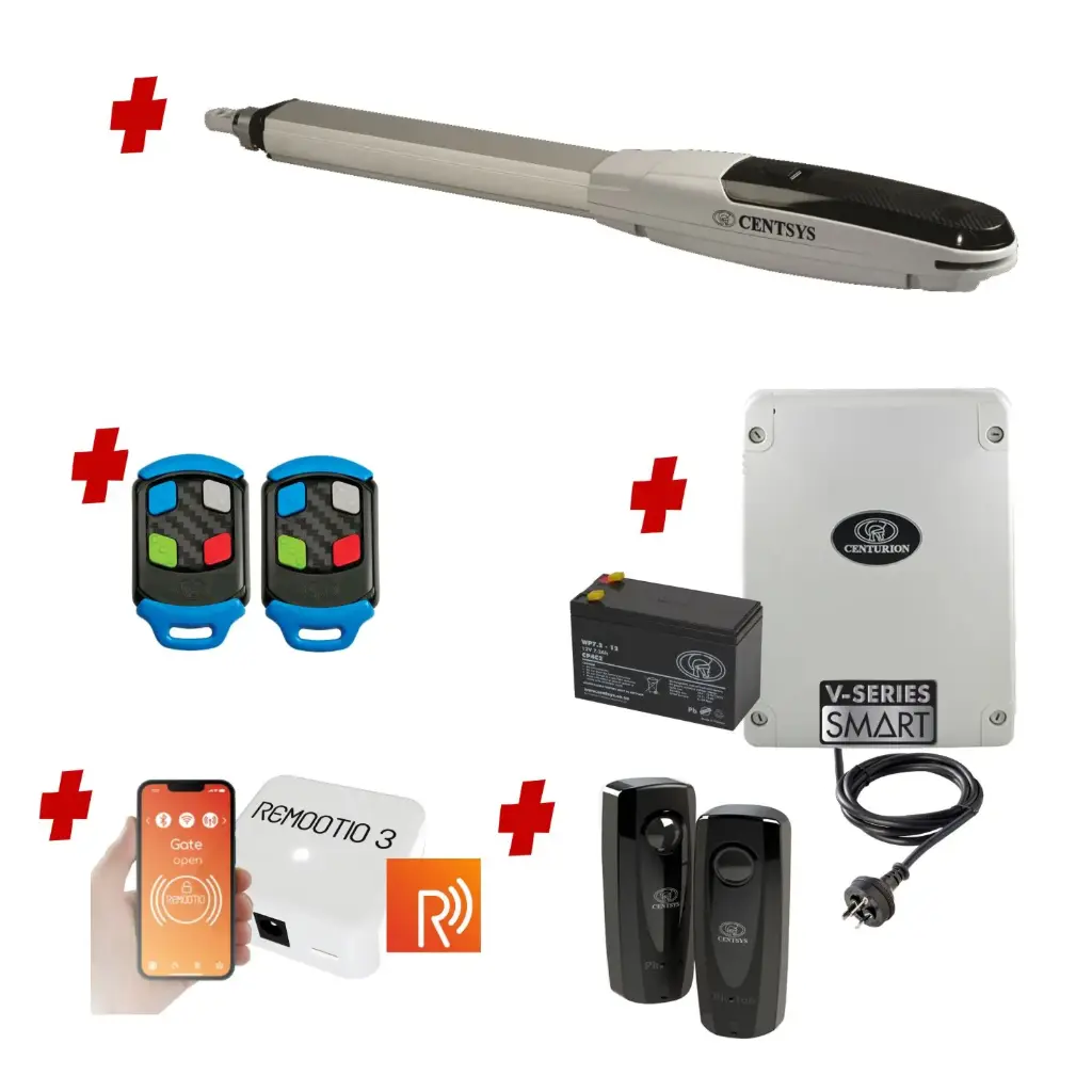 Centsys V500 Smart (240V) Single Swing Gate System Remootio Kit