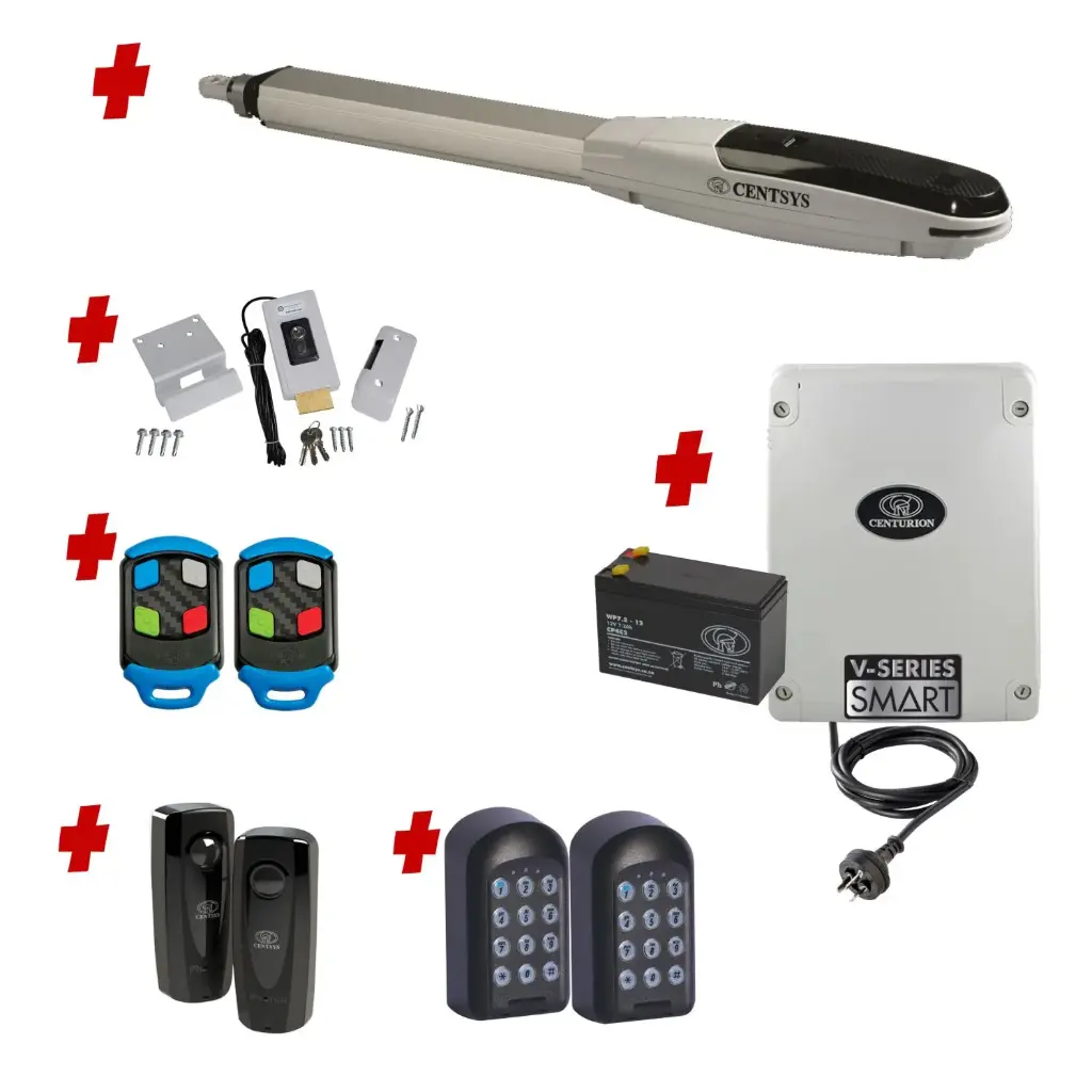 Centsys V500 Smart (240V) Single Swing Gate with TWO keypads and Electric Lock