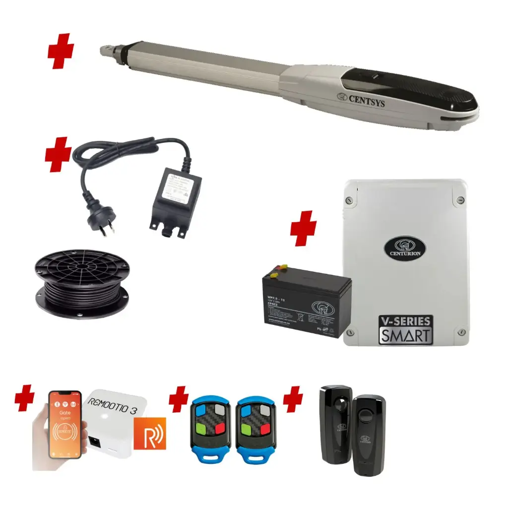 Centsys V500 Smart (24V) Single Swing Gate System with Remootio